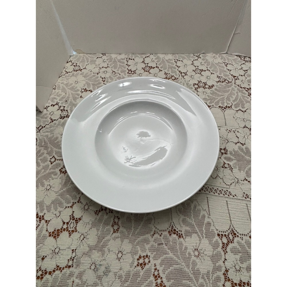 Basic Porcelana White 16 Inch Large Pasta Bowl Rimmed Soup Plate Serving Dish